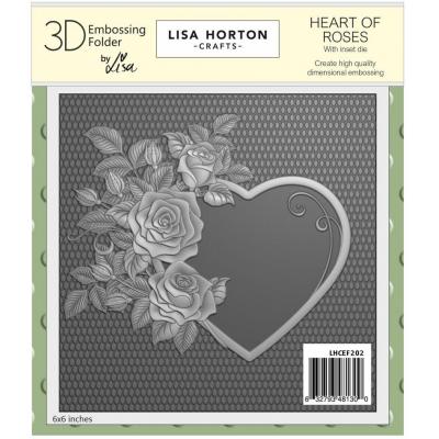 Lisa Horton Crafts 3D Embossing Folder - Heart Of Roses